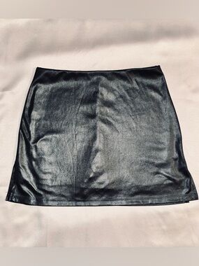 Sleek Black Faux Leather Mini Skirt